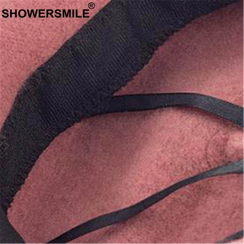 SHOWERSMILE колпачок из шерсти Для женщин бордовый Повседневное головной убор художника Женский милый британский стиль утконоса шляпа