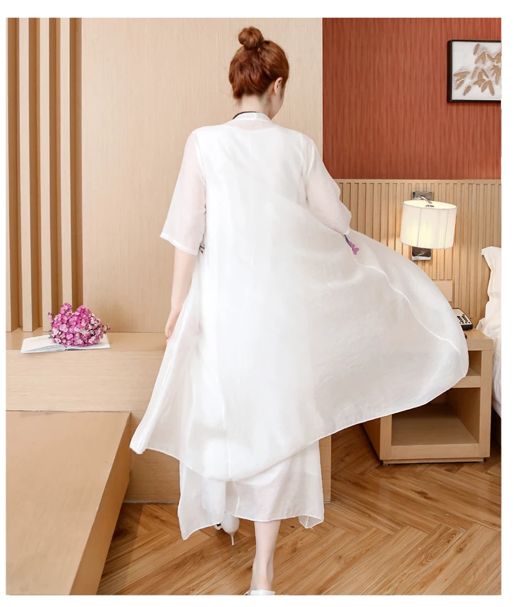 Dress Women Plus Size White Cotton Linen Vintage Summer Dress Long 2 Piece Set Elegant Beach Maxi Dresses for Women 2019 Vestido9