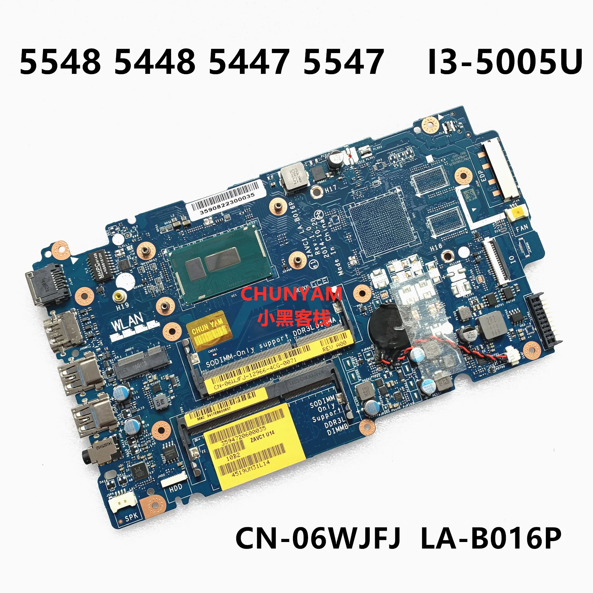 Фирменная Новинка материнская плата для ноутбука Dell Inspiron 5447 5448 5547 5548 I3-5005U ZAVC1 LA-B016P