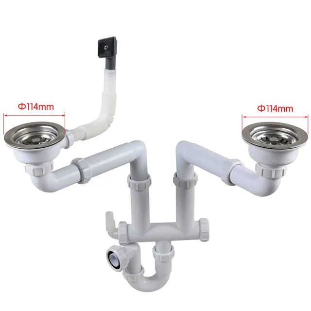 Talea Double Sink waste kit SUS304 Drain strainer with overflow kitchen