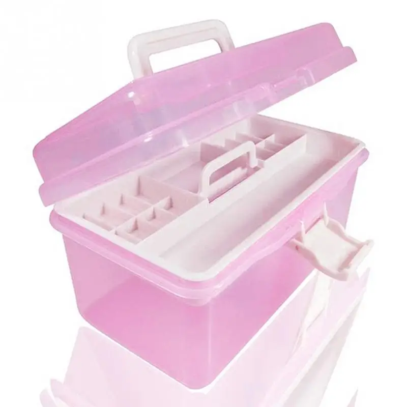 

2-layer Detachable Desktop Storage Box Transparent Plastic Storage Box Jewelry Small Objects Organizer Holder Cabinets