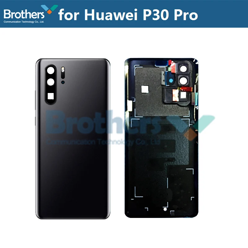 Для huawei P30 P30 Pro Корпус батареи с объективом Камеры Батарейный отсек для Huwei P30 Pro задняя крышка корпуса Замена - Цвет: P30 pro Black