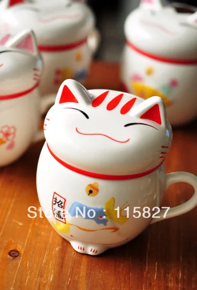 

Min order$20(mixed items) Lucky cat coffee Mug Milk Cup Driking Coffee Cup keep warm in this winther