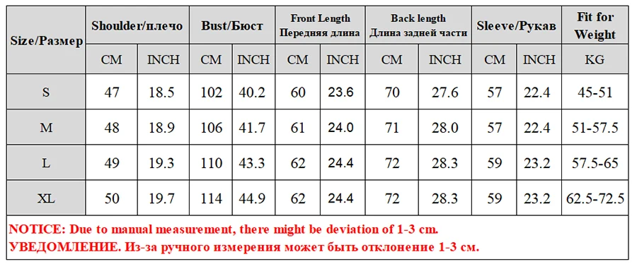 SIZE CHART