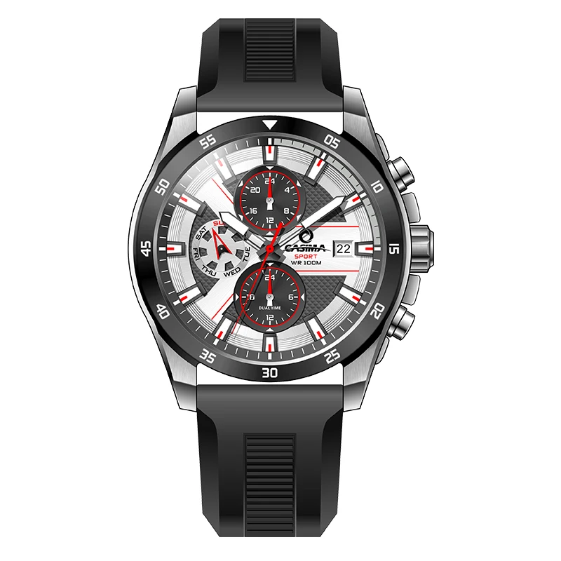 

Fashion Luxury Brand Watches Men Casual Charm Cool Sport Mens Quartz Wrist Watch Calendar Silicone Waterproof 100m CASIMA 8311