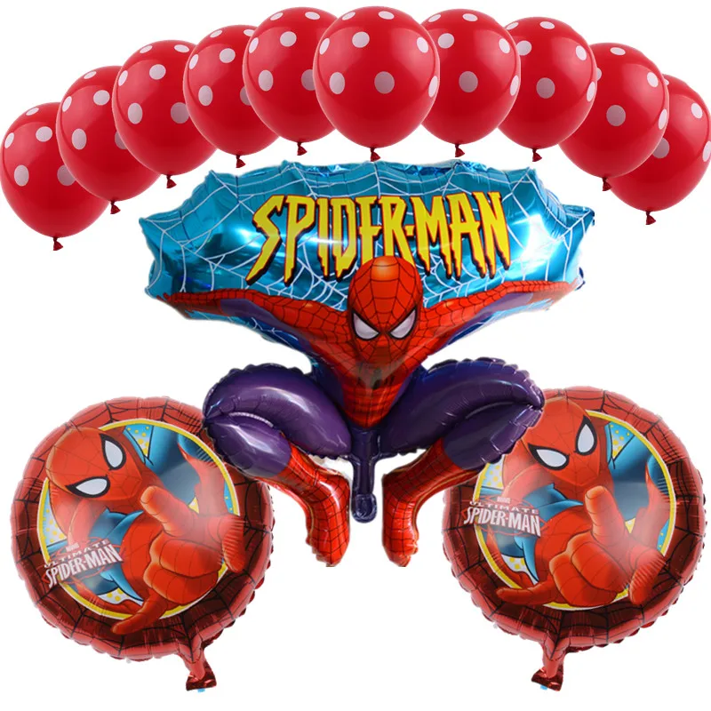 

Free Shipping 13pcs/ Spider - Man Superman modeling aluminum balloon ball cartoon toys wholesale