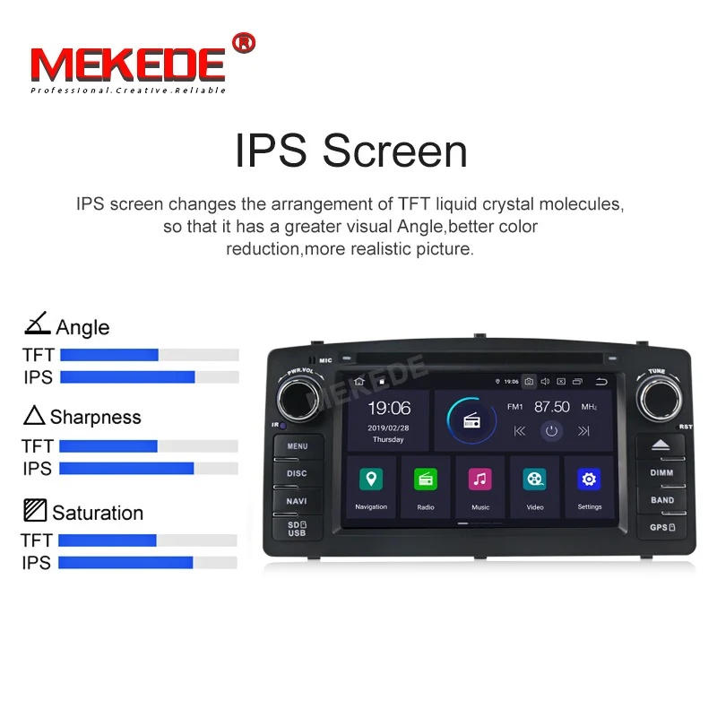 Perfect IPS DSP Android 9.0 4+64G car multimedia dvd player For Toyota Corolla E120 BYD F3 with GPS navigation radio stereo audio WIFI 4