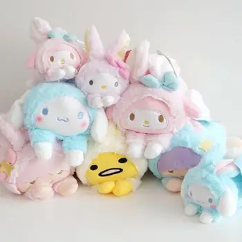 

Cute My Melody Big Ears Cinnamoroll Dog Egg Yolk Pudding Dog Frog Turned To Cats Rabbit Soft Plush Toys Dolls for Girls Gifts