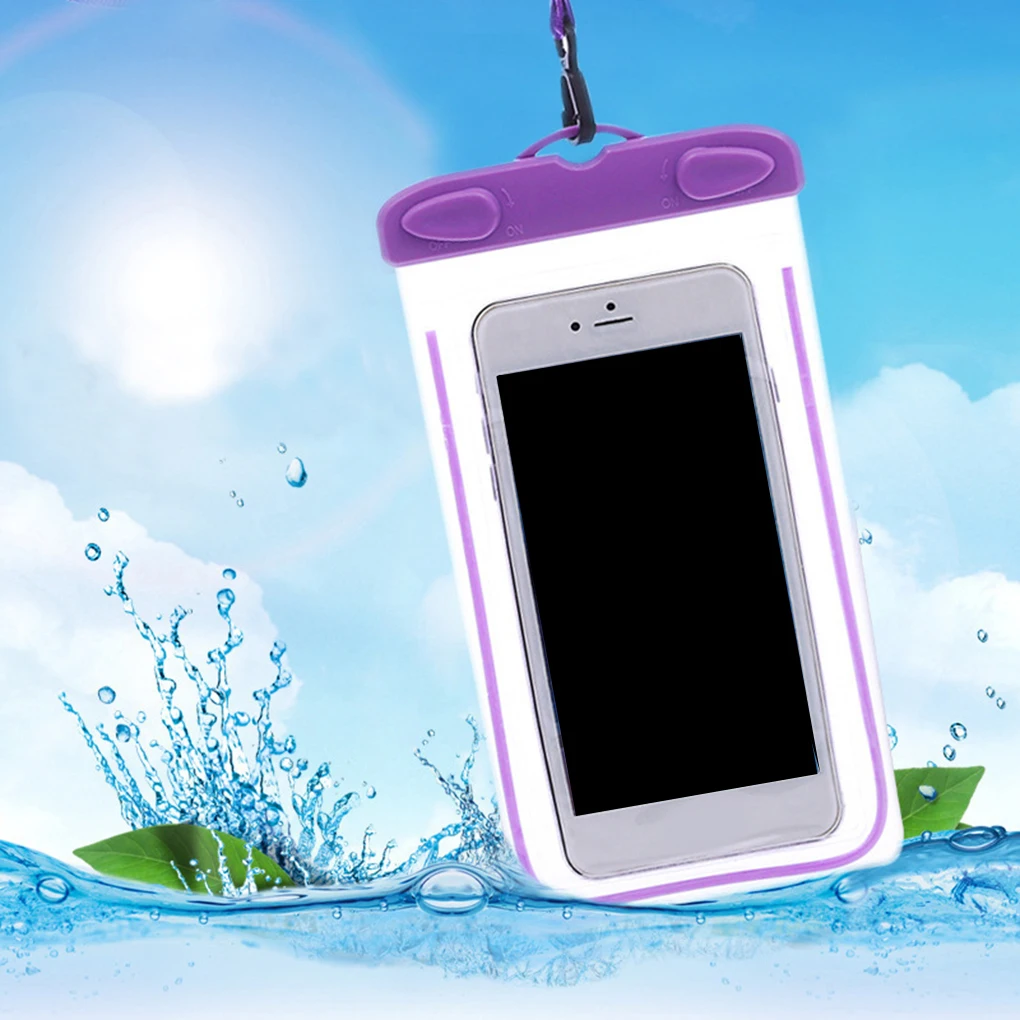 Водонепроницаемый подводный чехол для телефона с ремешком для плавания, фосфоресцирующий чехол из ПВХ, сухой Чехол для смартфонов
