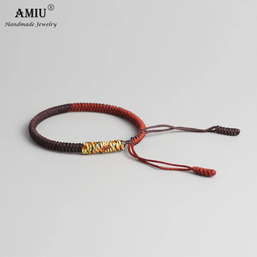 AMIU тибетский буддийский счастливый Шарм тибетские браслеты и браслеты для женщин и мужчин ручной работы узлы красная веревка счастливый Подарочный браслет