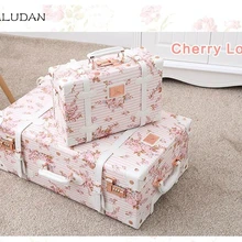 2"-26" Спиннер колеса ретро розовая тисненная полиуретановая кожа чемодан женский багажник винтажные чемоданы на колёсиках для девочек