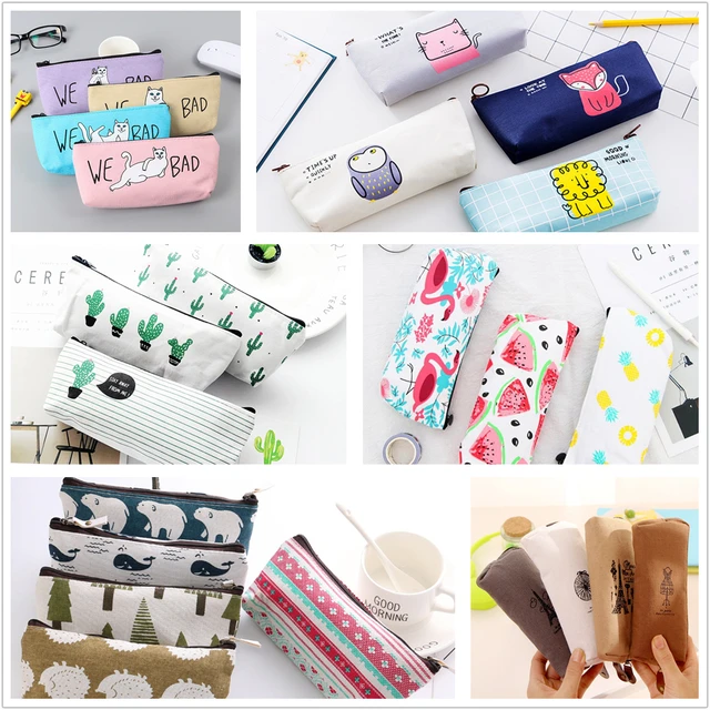 Polar Bear Hedgehog School Supplies Pencil Case Kawaii Student Polar Bear Hedgehog School Supplies Pencil Case Kawaii Student Cosmetic Bag For Women Office