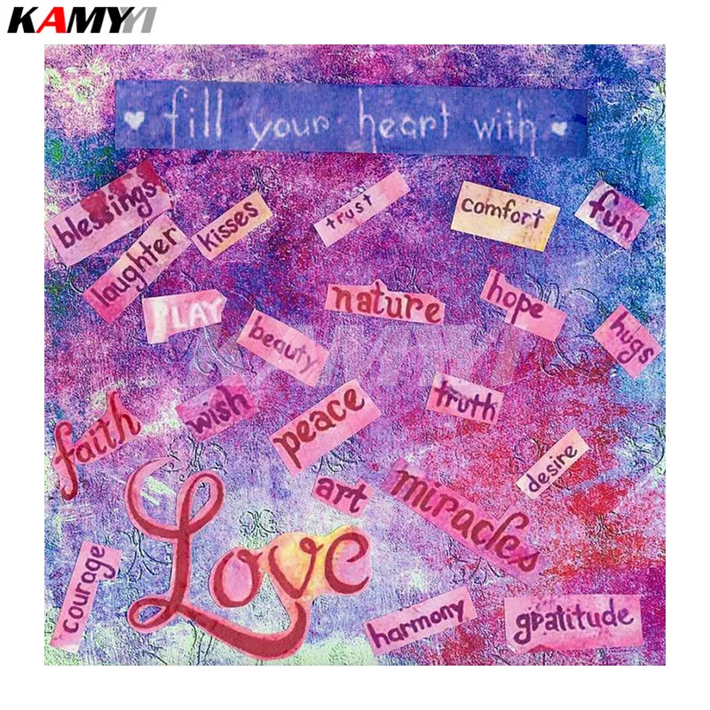 

5D Diamond Embroidery Fill Your Heart Diy Diamond Painting Full Square Diamond Mosaic Embroidery Home Decoration Painting NMX