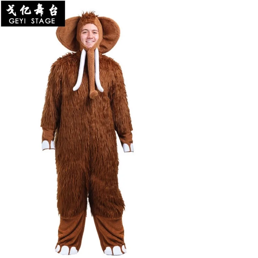new mammoth Baby Costume Kids children brown Animal Onesies big ear nose Elephant Cosplay Costume Fancy Dress Jumpsuit with hat