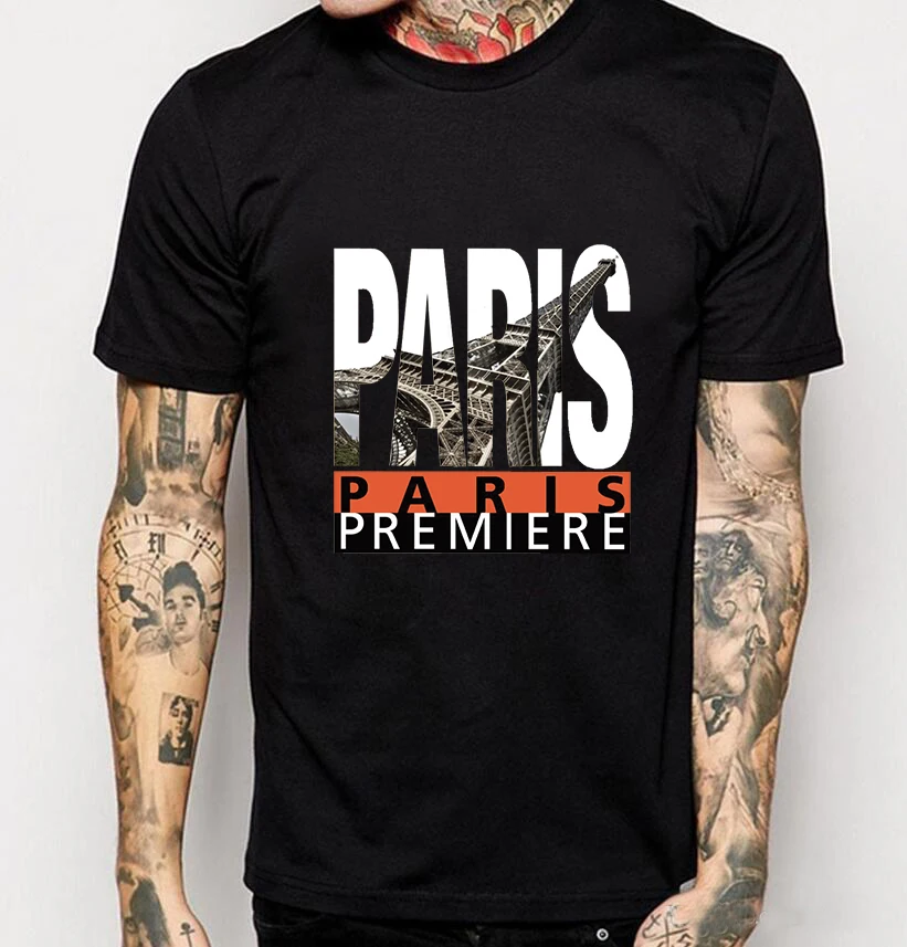 

JALEEMAN New brand t shirt male 2019 new fashion PARIS letter printing fashion round neck t shirt male short sleeve t shirt top