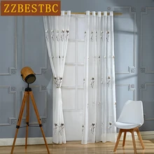 High quality European embroidered tulle curtains for bedroom Modern minimalist luxury white Voile Curtain for Living Room High quality European embroidered tulle curtains for bedroom Modern minimalist luxury white Voile Curtain for Living Room