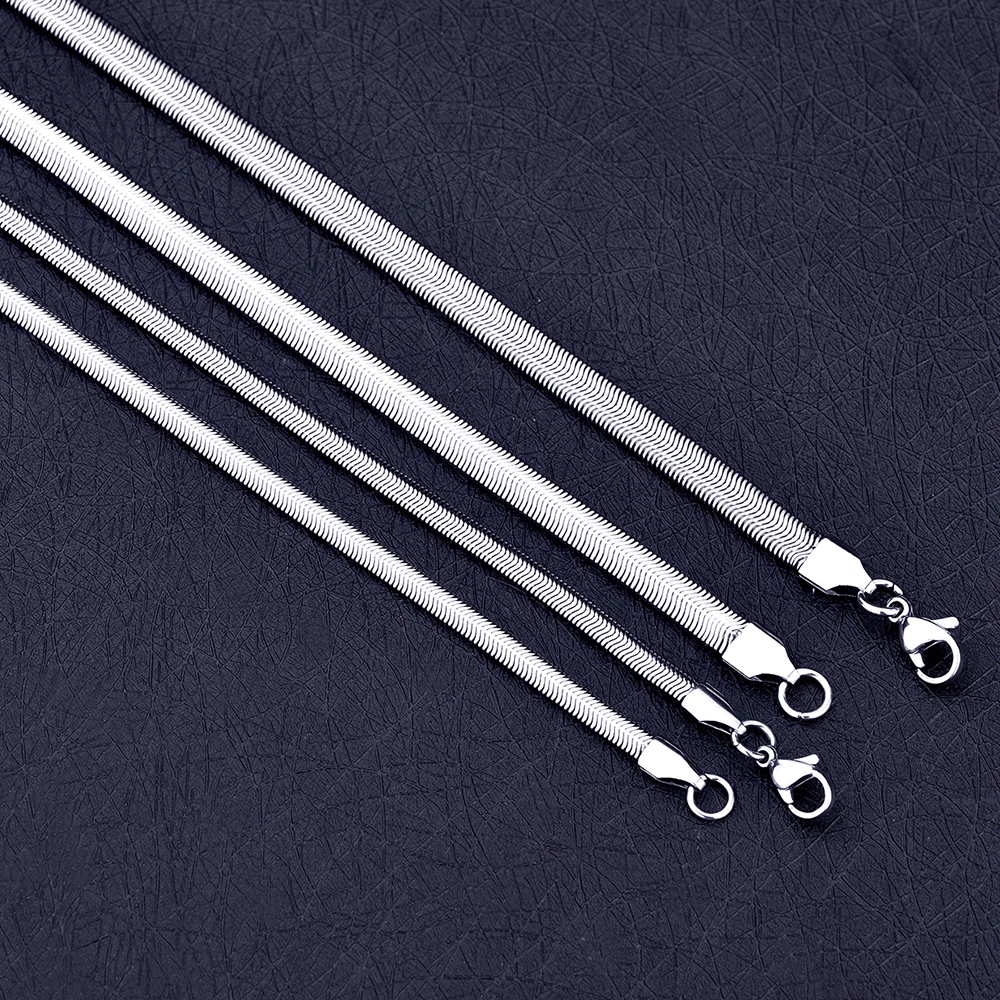 

New arrival Stainless steel 4MM 6MM flat snake chain necklace Fashion jewelry for men and women Christmas gifts Length 20-28inch