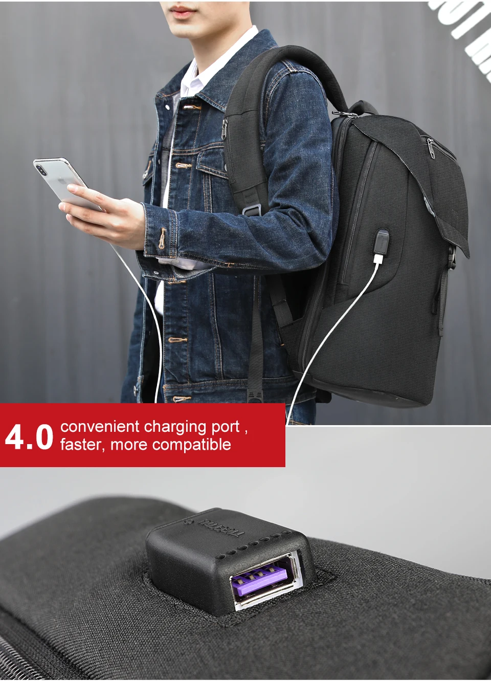 Tigernu usb зарядка Водонепроницаемый рюкзак с защитой от кражи 15,6 дюймов рюкзак для ноутбука для мужчин Mochilas для подростков рюкзак школьный