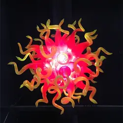 Новый оранжевый красный Chihuly Стиль Люстра для лестницы дешевые муранское стекло люстра