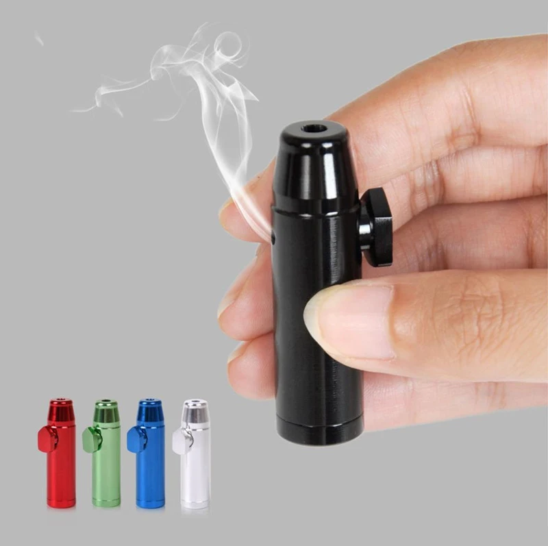 

5pcs Metal Flat Bullet Rocket Snuff Snorter Sniffer Flat Mouth Tips Snuff Smoke Accessories Tools Drop Shipping 2018 Whole Sale