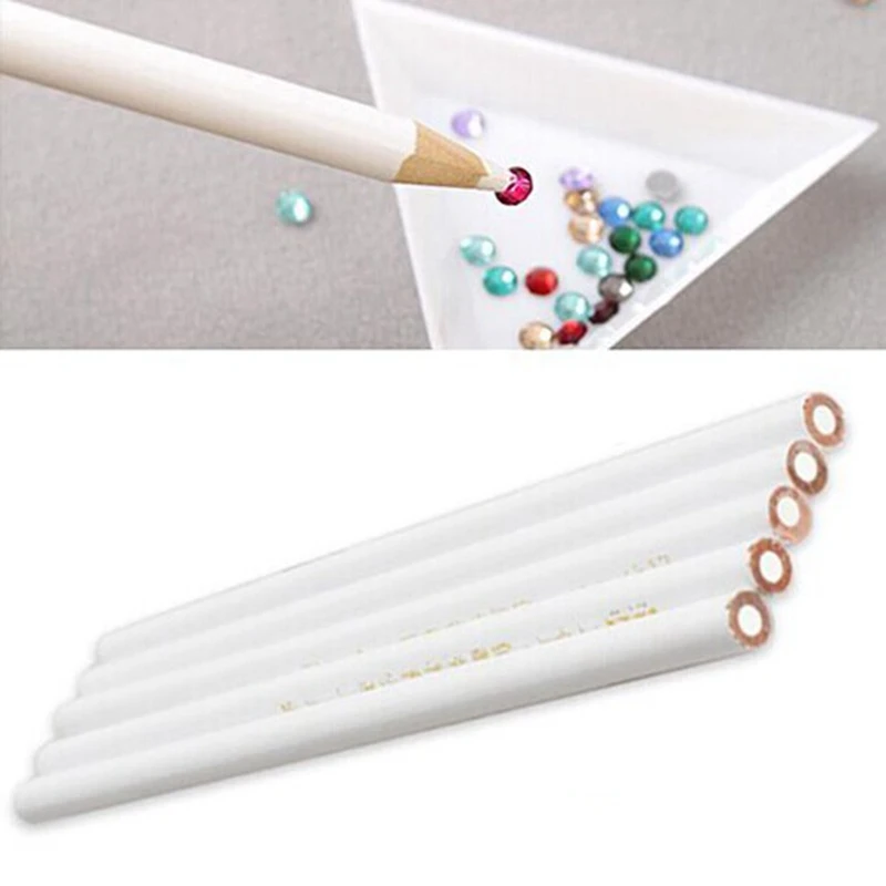 10 шт./партия белое украшение для ногтей Стразы драгоценные камни выбор 3D дизайн художника карандаш ручка инструменты для нанесения точек комплект протцет ногти JH016