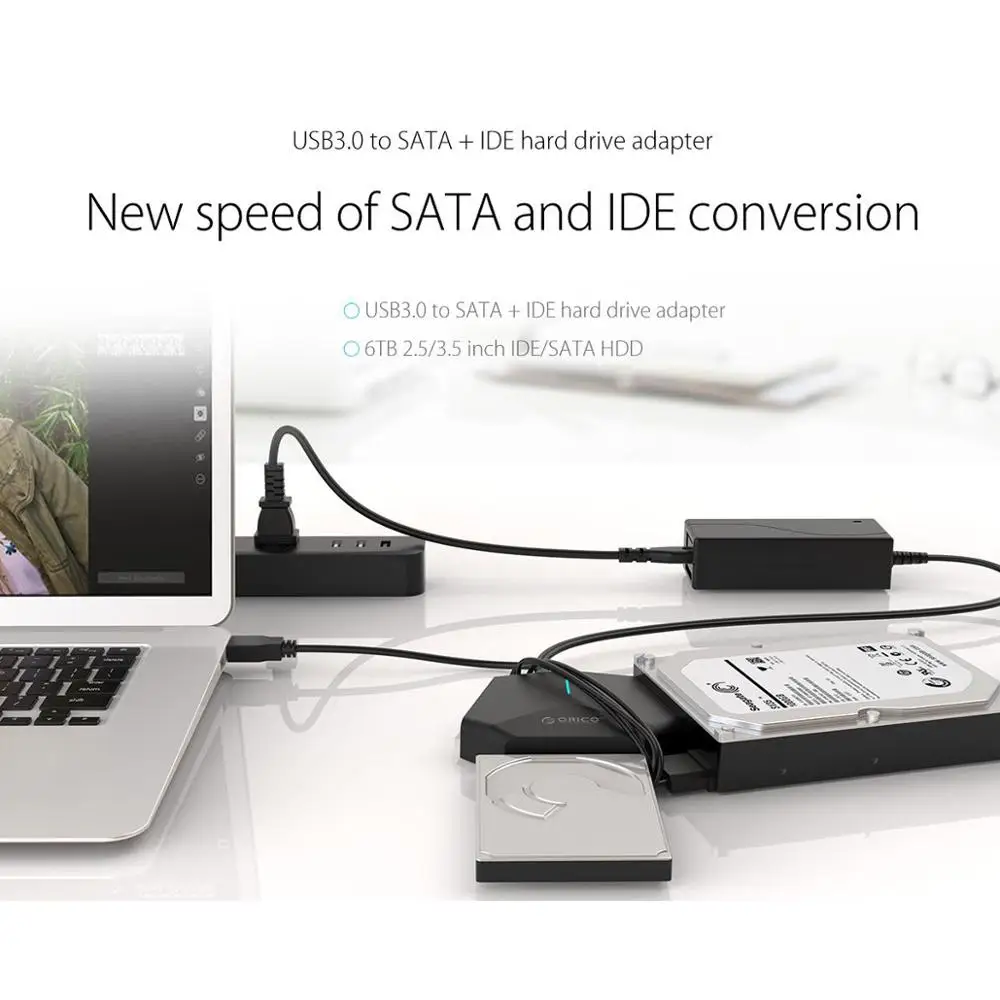 Высокоскоростной адаптер питания ORICO с SATA на USB 3 0 2 5/3 5 дюйма и IDE 5Gpbs 12 В