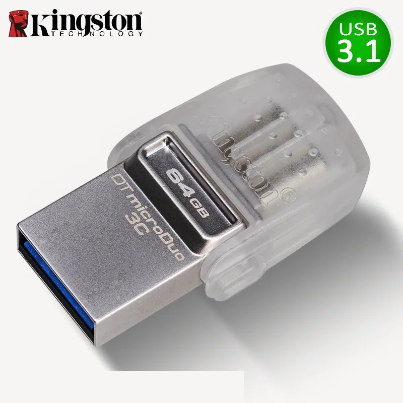 Kingston USB флеш-накопитель 64 Гб Флешка память USB 3,0 память 32 ГБ usb флешка micro cle usb флэш-диск 64 Гб для смартфона type-c - Цвет: 64GB Standard