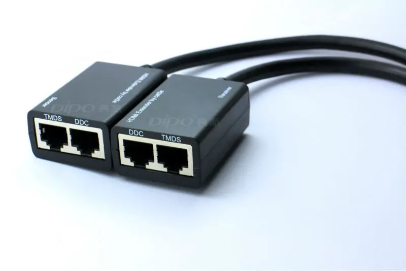 Hdmi الموسع 30 متر 1080 وعاء على cat5e كابل pc إلى hdtv محول لا إمدادات الطاقة الخارجية