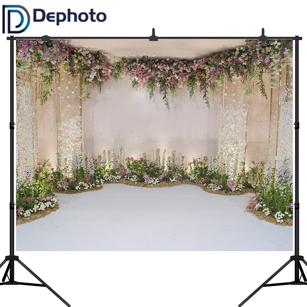 Dephoto белые цветочные Фото фоны 3D цветок свадебный душ фотографии фоны вечерние украшения принадлежности баннер для киоска