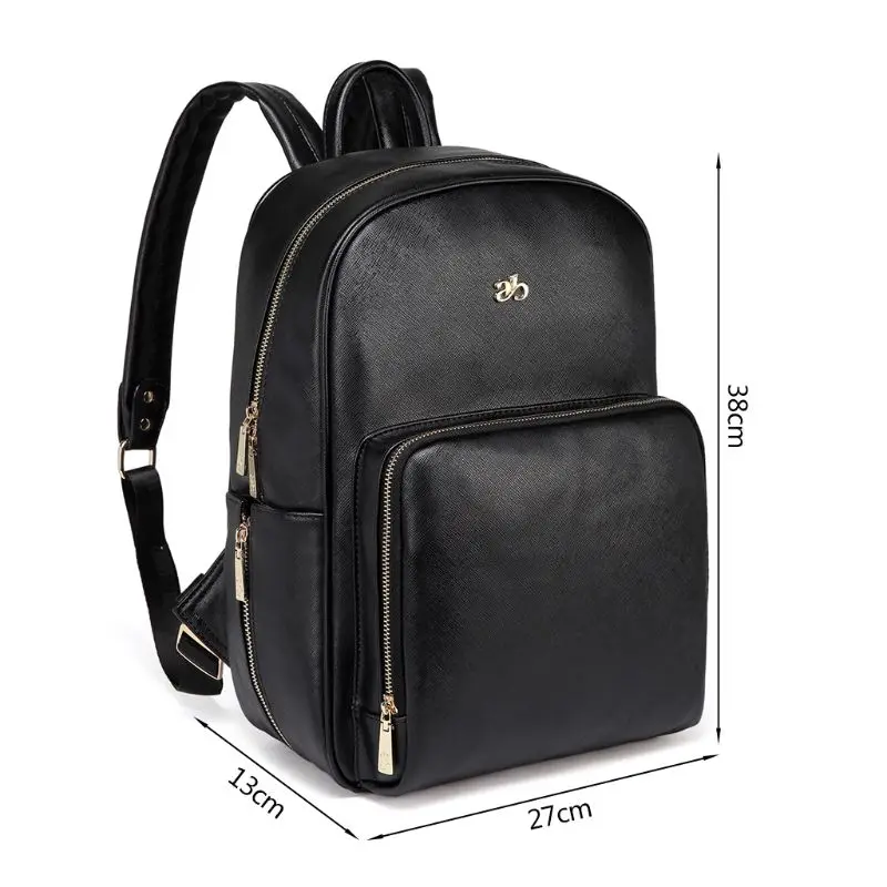 

1Pcs PU Leather Diaper Backpack Nappy Baby Bags Unisex Maternity Bag with Stroller Hanger Changing Pad Large Capacity Multi Func