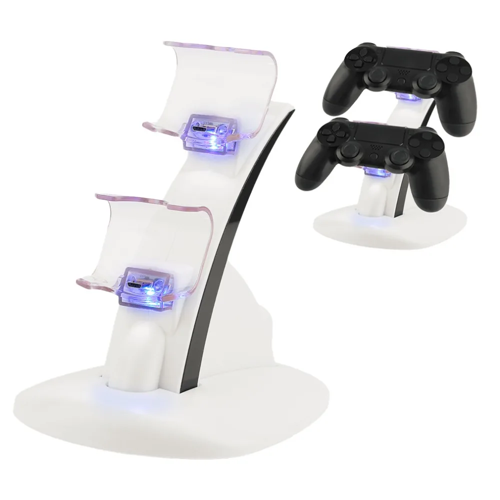 

Dual Controller Holder Charger LED Micro 2 LED Micro USB Handle Fast Charging Dock Station Stand Charger for PS4 Controller