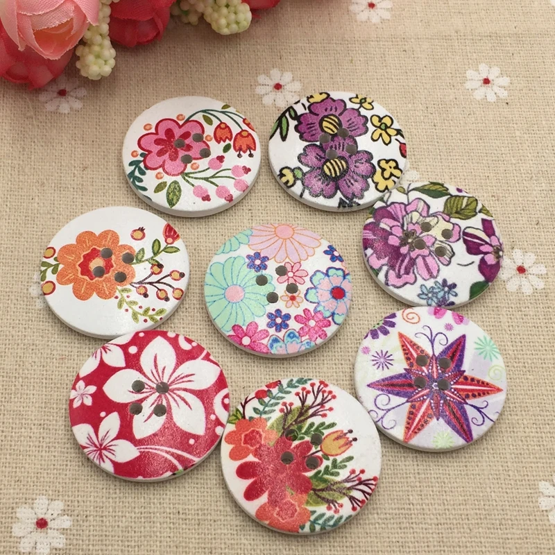 

30mm mix color wooden buttons sweater coat windbreaker children handmade collage decorative buttons wooden buttons FC1005