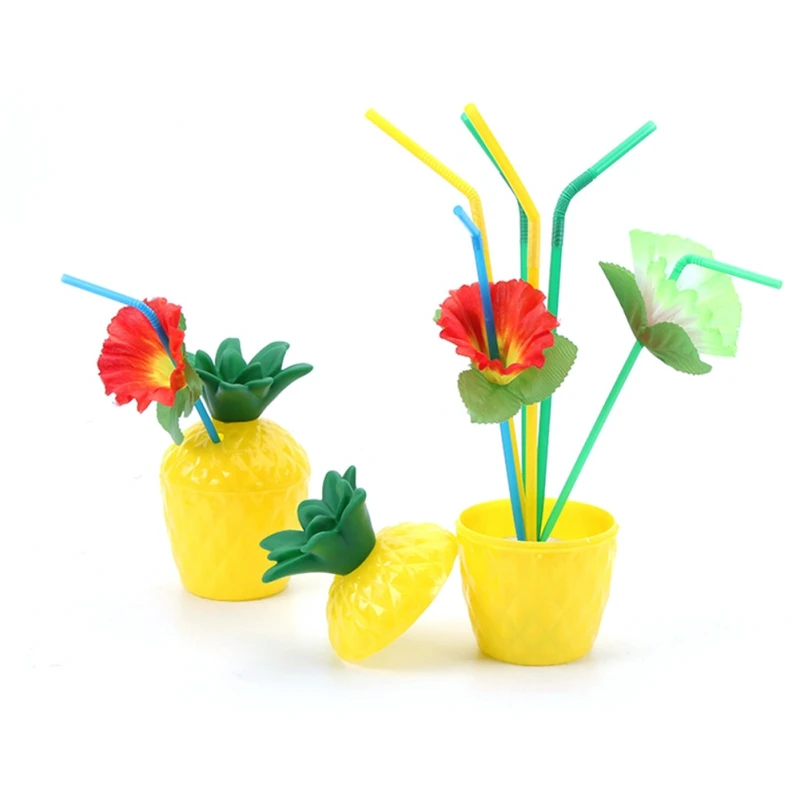 

1PCS Plastic Pineapple Coconut Drinking Cup Hawaii Luau Birthday Summer Beach Pool Party Decor Fruit Shape Juice Party Cups