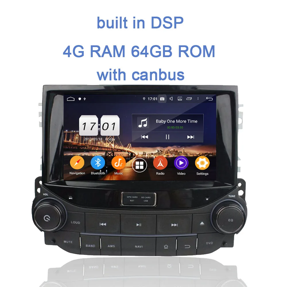 DSP TDA7851 Android 9,0 8 ядерный 64 ГБ 4 ГБ ОЗУ автомобильный dvd-плеер Wifi 4G Bluetooth RDS Авторадио карта для Chevrolet Malibu 2013 - Цвет: 4GB 64GB with canbus