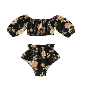 

Girl Tops Long Sleeve Shorts 2PCS Casual Outfits Sets Summer Toddler Kids Baby Girls Clothes Sets