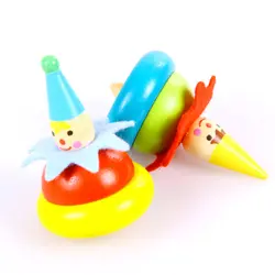 5 пар деревянный клоун Прядильный механизм игрушки детям деревянный клоун игрушка Детские развивающие Игрушечные лошадки для детей