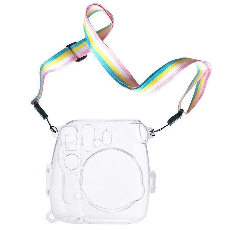 Защитный чехол Powstro для камеры Fujifilm Instax Mini 9 прозрачный пластиковый с ремешком Fuji