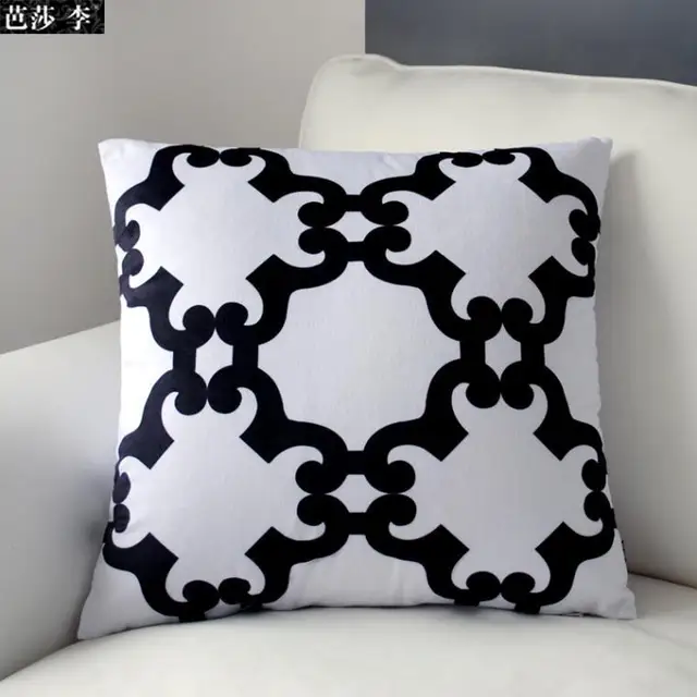 H10 New Design Black White Cloudy Patterned Cushion Cover Soft ... H10 New Design Black White Cloudy Patterned Cushion Cover Soft ...