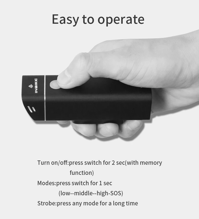 Best INBIKE 2017 New Usb Rechargeable Bike Light Front Handlebar Cycling Led Light Flashlight Torch Headlight Bicycle Accessories 10