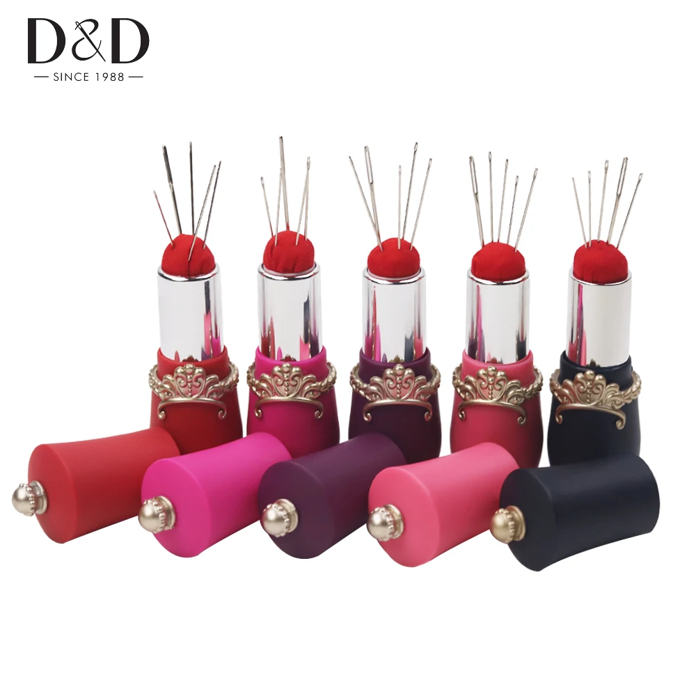 

2017 New Portable Sewing Needles Pin Cushion Lipstick Shape Elastic DIY Handcraft Sewing Tools Accessories