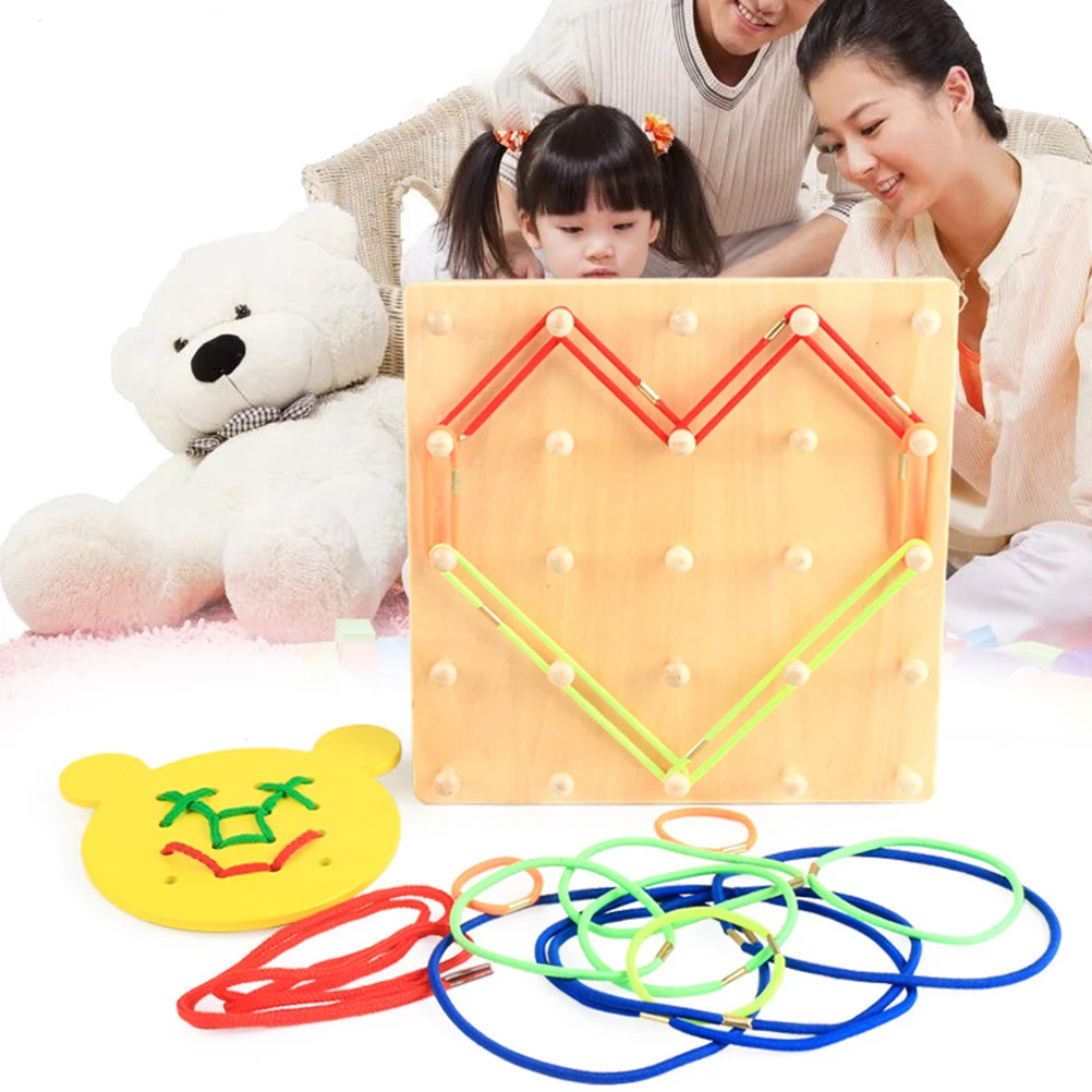 Деревянный Geoboard математические манипуляции Материал блок с сеткой отверстий Geo