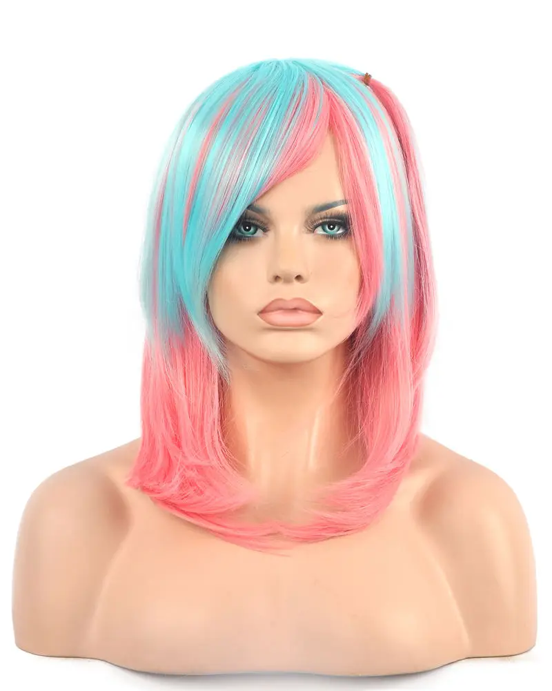 

FREE SHIPPING Hot Sell!!! New Long Straight Hair Heat Resistant Anime Cosplay Costume Wig Multicolor Hot