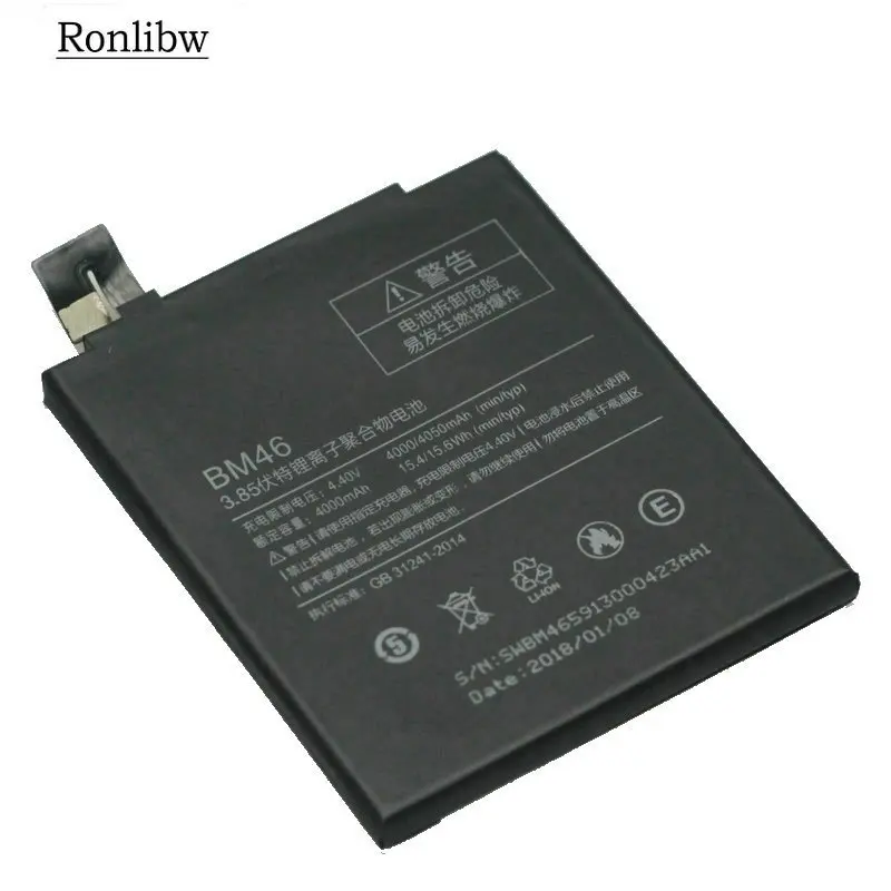 Ronlibw 4000 mAh/15.4Wh BM46/BM 46 Мобильная сменная батарея для мобильного телефона Bateria Batterij для Xiaomi Redmi Note 3 Note3 Pro