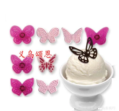 

4pcs/Set Plastic Butterfly Embosser Cake Fondant Sugarcraft Cookie Decorating Cutters Biscuit Cake Mold Baking Tools K049