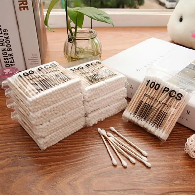 800Pcs Pack Disposable Cotton Swabs Bamboo Cotton Buds Cotton Swabs Medical Ear Cleaning Wood Sticks Makeup 2