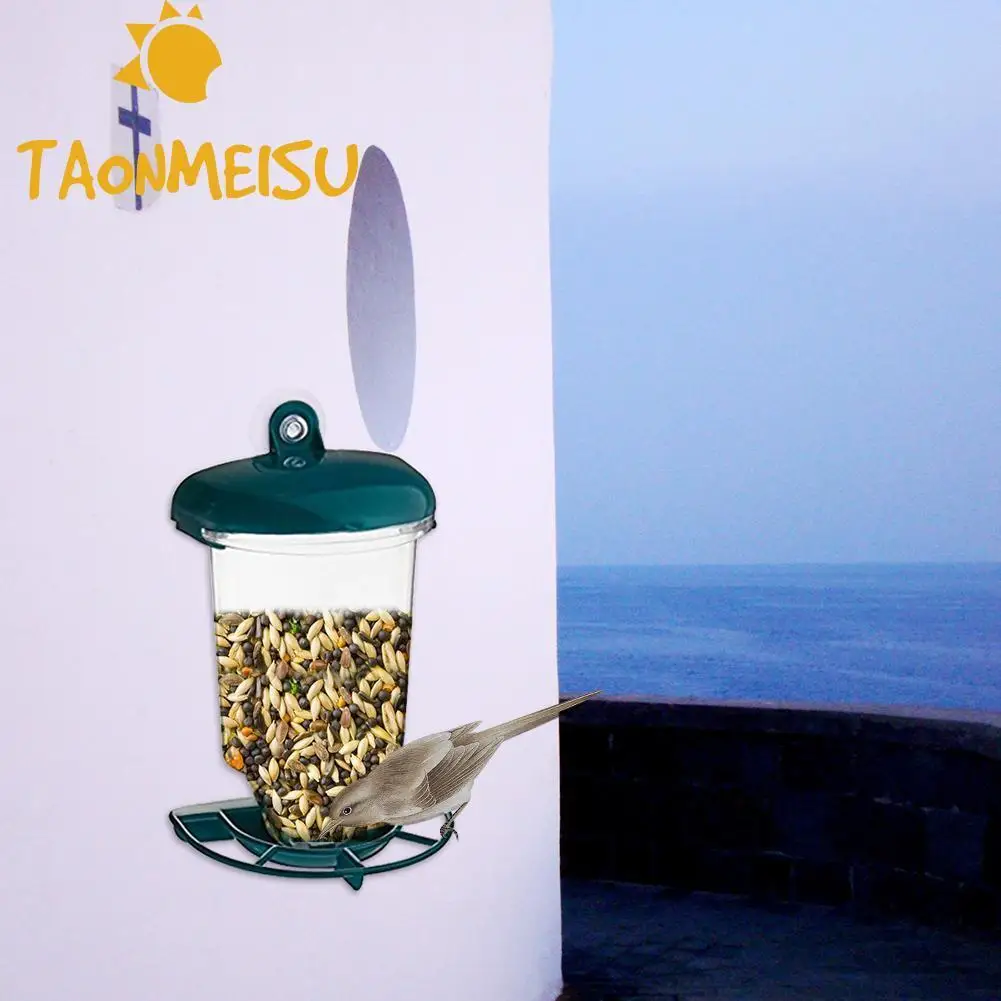 

New arrival Bird Feeder Hanging Suction Cup Automatically Lovebird Bird Feeder Feeding Bird bottle bowl With Lid Pet Macawsg