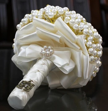 Подгонянные китайский свадебные букеты жемчуг кристалл алмаза ювелирные изделия букет ручной букет благородный золото - Цвет: Bouquet