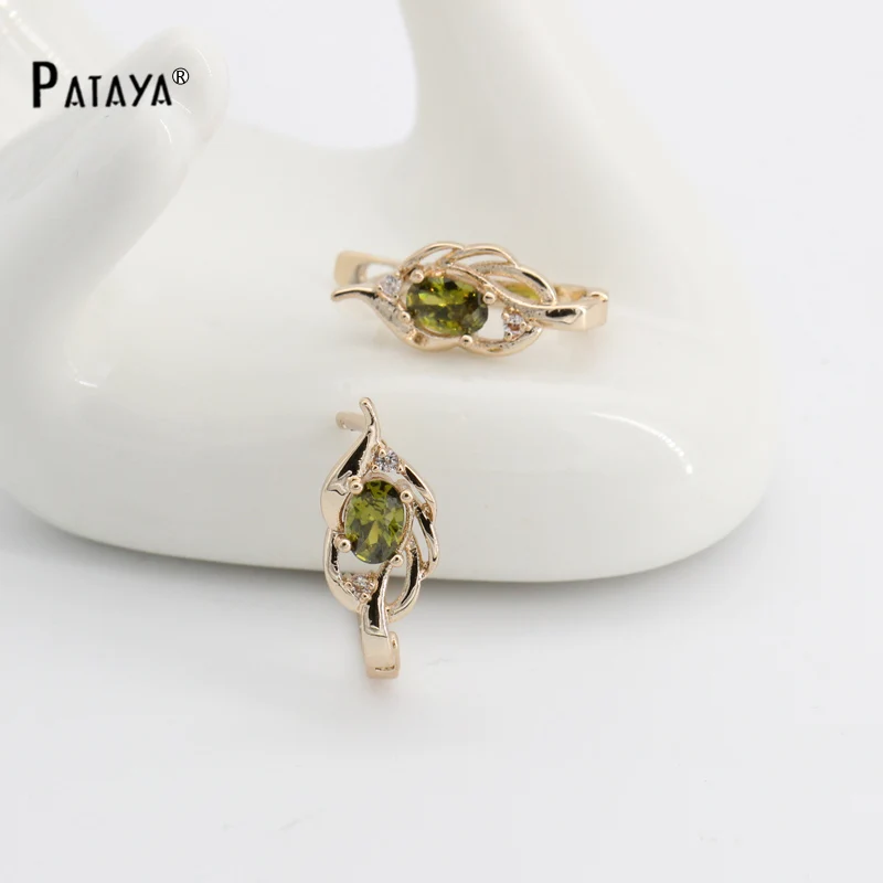 Винтажные серьги PATAYA из розового золота 585 пробы натуральный кубический цирконий