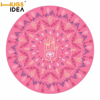 

HUGSIDEA Bohemia Style Round Rug Washable Non-Slip Soft Carpet for Living Room Study Room Dreamcatcher Printed Carpet 60*60cm