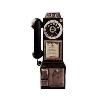 

Vintage Resin Telephone Model Ornaments Home Decoration Retro Wall Hanging Phone Miniature Figurines Old-fashioned Crafts Gifts